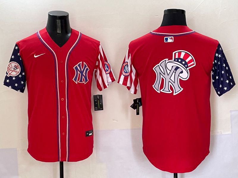 Men New York Yankees Blank Red a generation of national flags Jointly Name 2025 Nike MLB Jersey style 23->new york yankees->MLB Jersey